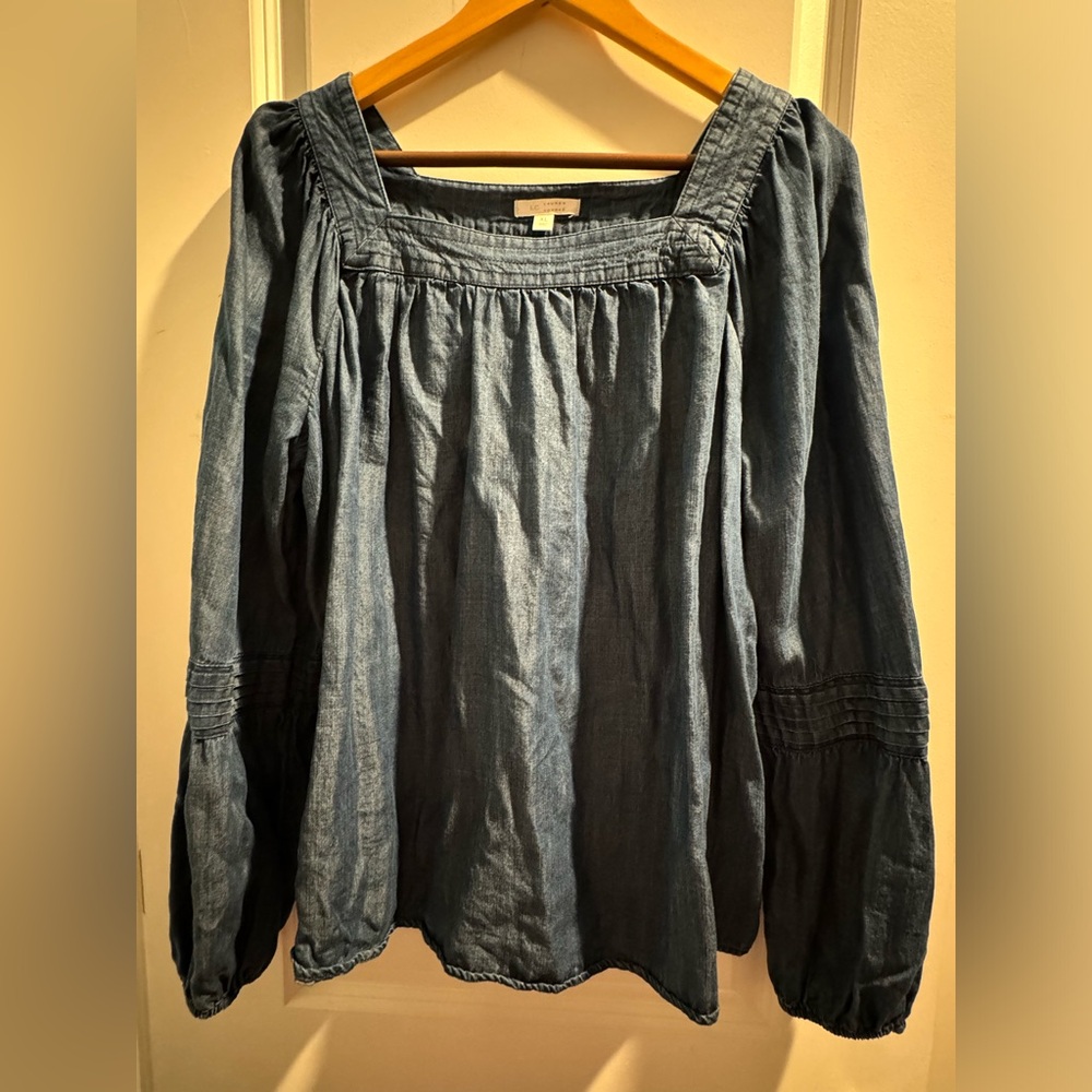 Lauren Conrad Large blue/denim long sleeve blouse